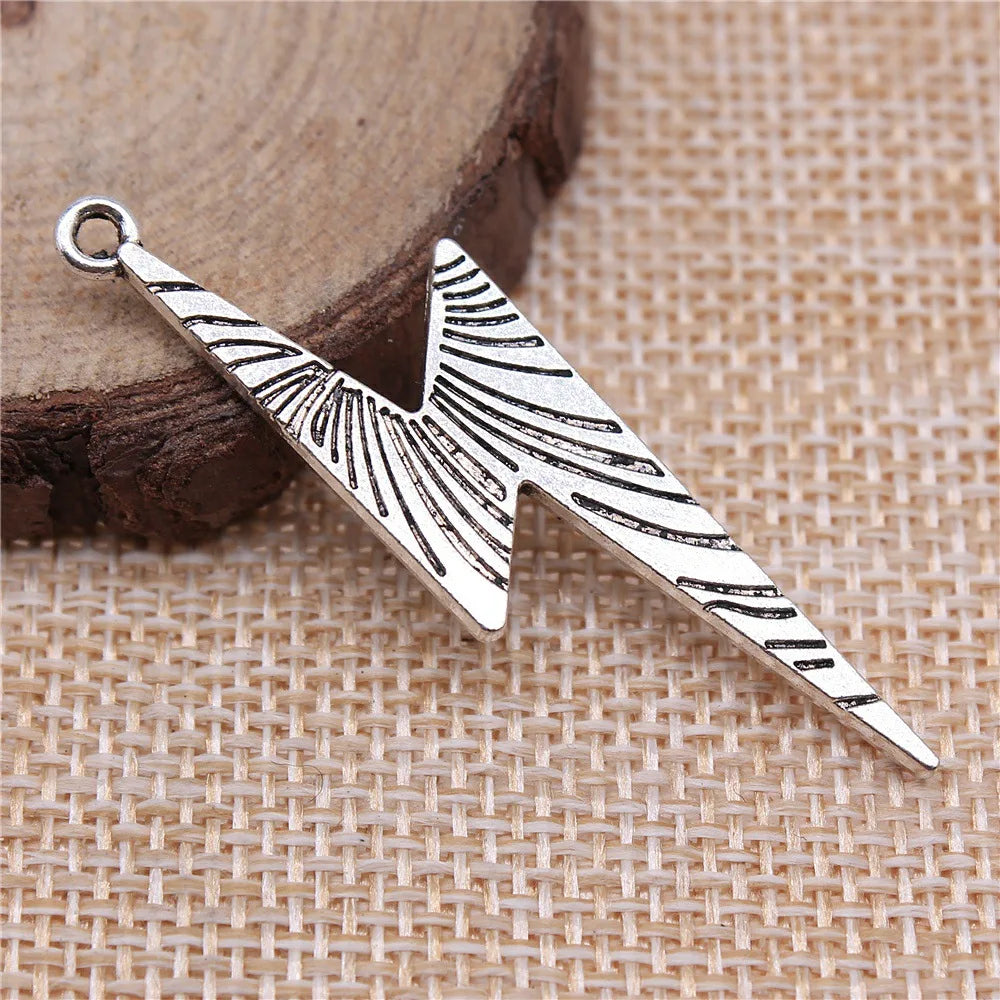 50x14mm 3g Multicolor Zinc Alloy Lightning Charm Pendant for DIY Jewelry and Clothing Accessories