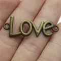 41x16mm 2.7g Multicolor Zinc Alloy Love Word Letter Connector Charm for DIY Bracelet Necklace Making