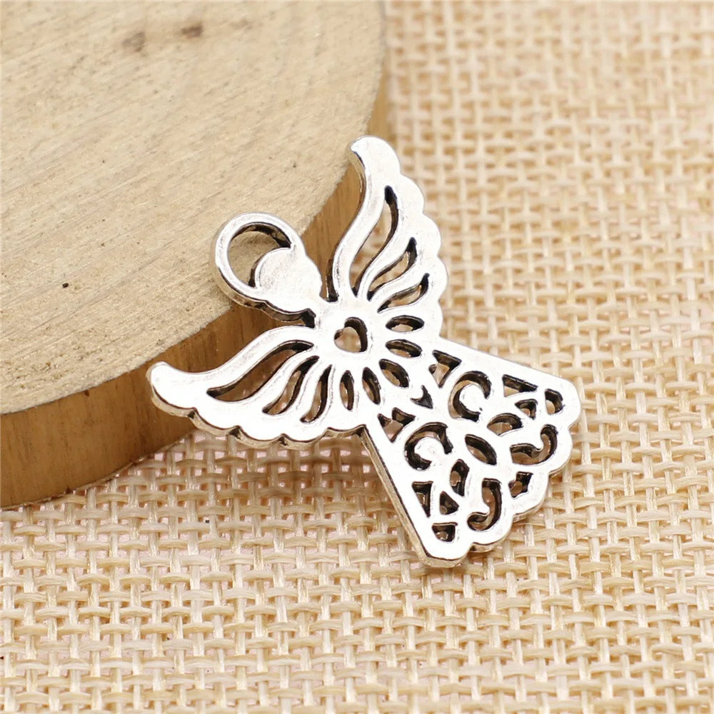 25x27mm 2.8g Multicolor Zinc Alloy Angel Figure Charm Pendant for DIY Jewelry Making