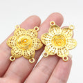 32x35mm 3.4g Multicolor Zinc Alloy Four Hole Body Chain Connector Charm for Waist Chain Forehead Chain