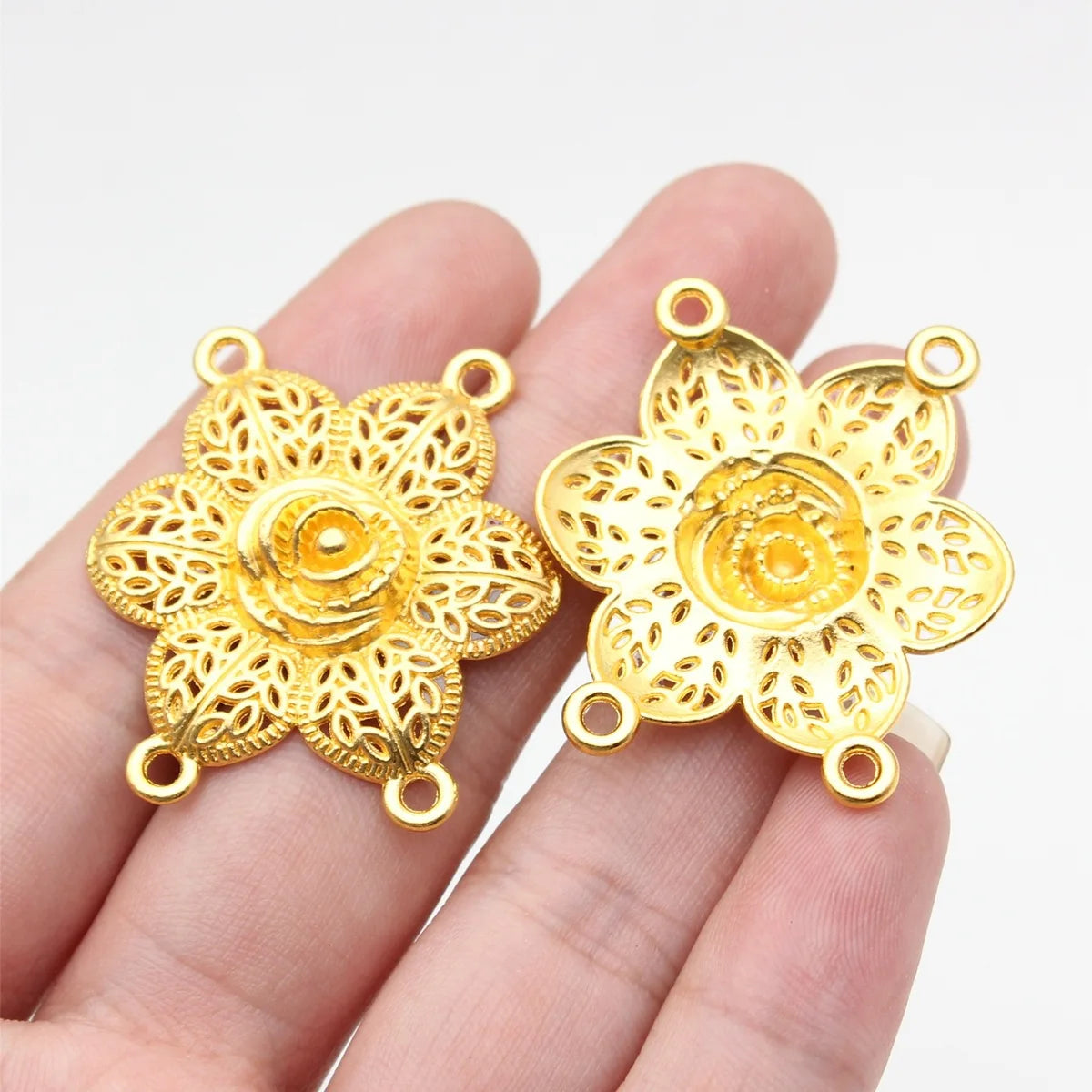 32x35mm 3.4g Multicolor Zinc Alloy Four Hole Body Chain Connector Charm for Waist Chain Forehead Chain