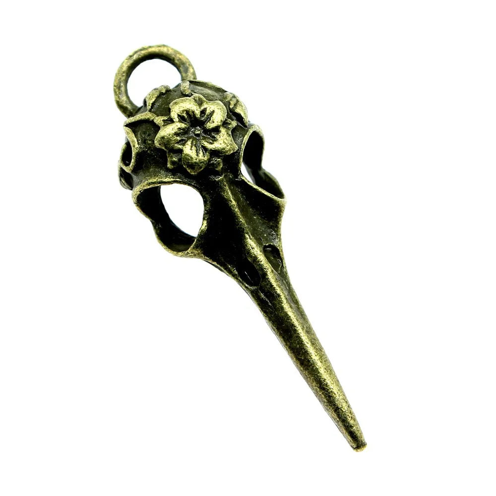41x12mm 4.1g Multicolor Zinc Alloy Flying Animal Skull Bird Beak Charm Pendant for DIY Jewelry Making