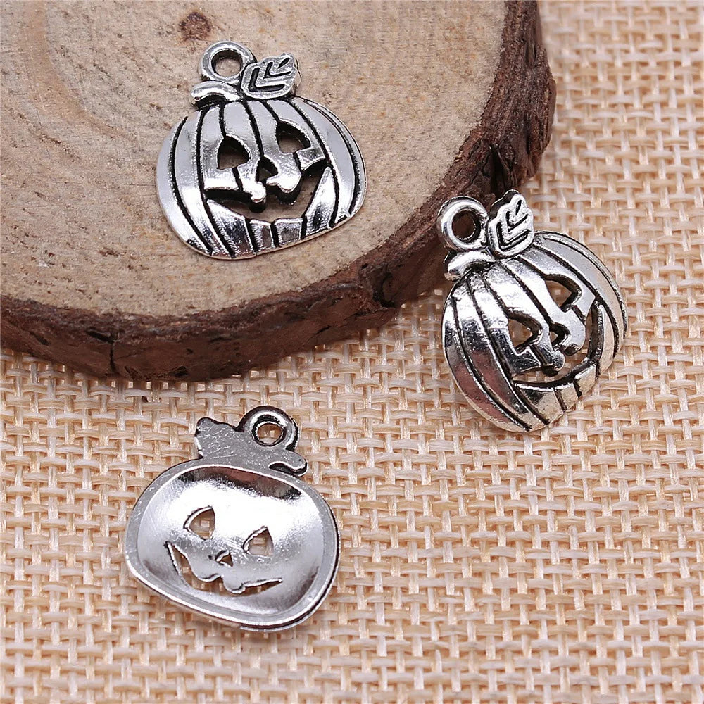 18x15mm 1.3g Multicolor Zinc Alloy Halloween Pumpkin Charm Pendant for DIY Clothing and Jewelry