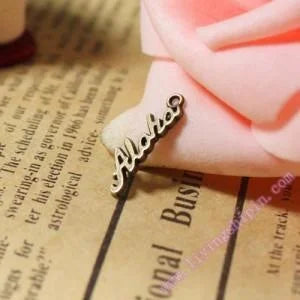 17x5MM Antique Silver Zinc Alloy Letter Tag Charm Pendant for DIY Necklace Bracelet Jewelry Making
