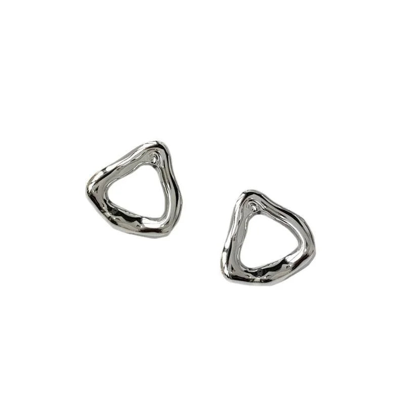 Minimalist 14K Plated Irregular Triangle Acrylic Stud Earrings