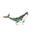 Cute Enamel Whale Brooch With Rhinestone Accents, Elegant Ocean Animal Lapel Pin Corsage Gift