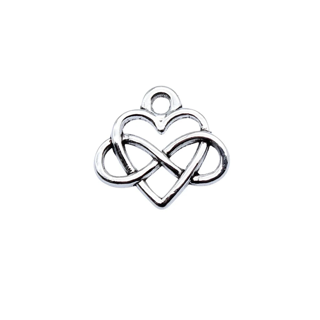 15x14mm 0.7g Antique silver tone zinc alloy Infinity Heart charm pendant for necklace bracelet making