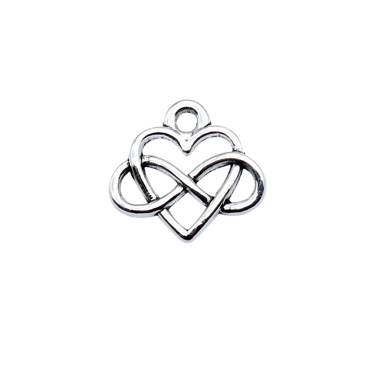15x14mm 0.7g Antique silver tone zinc alloy Infinity Heart charm pendant for necklace bracelet making
