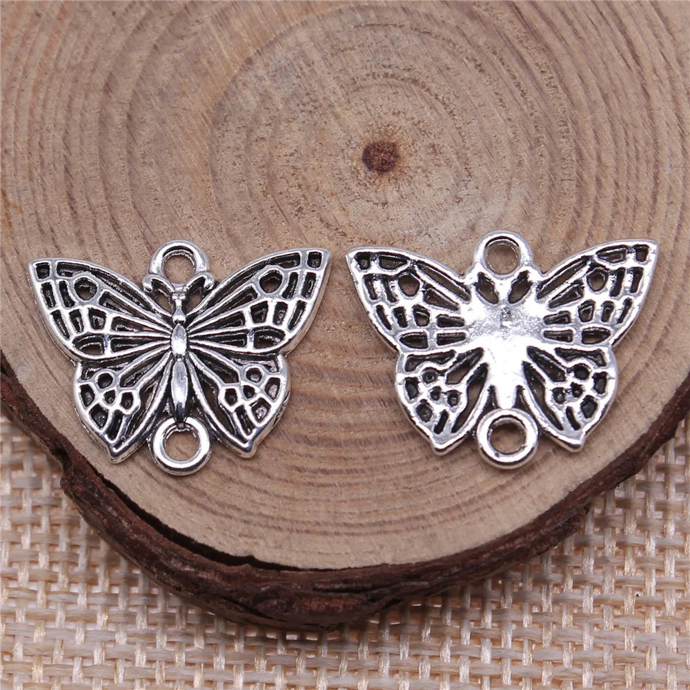 20x16mm 1.1g Multicolor Zinc Alloy Butterfly Connector Charm for DIY Necklace Bracelet Jewelry Making