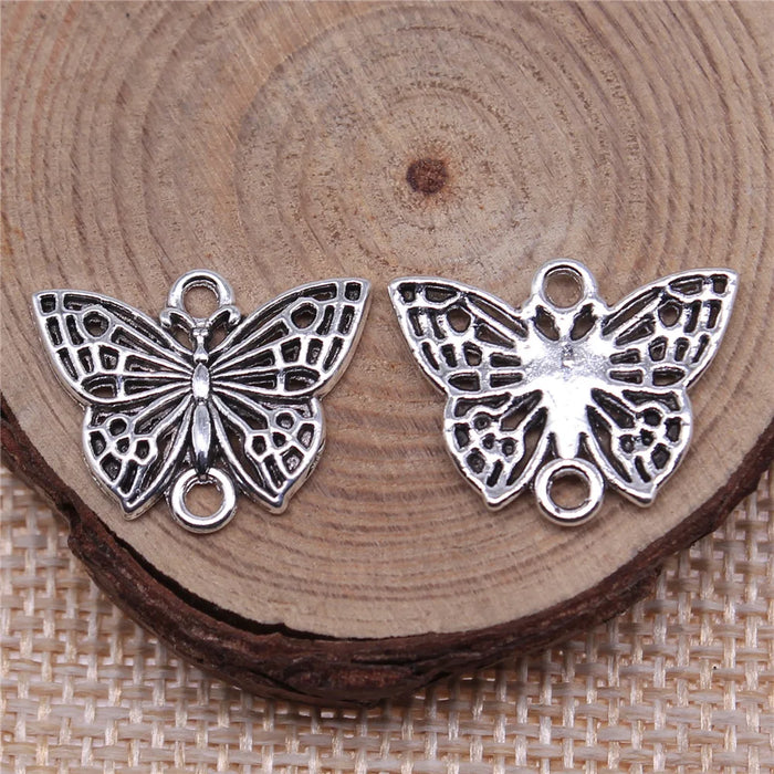 20x16mm 1.1g Multicolor Zinc Alloy Butterfly Connector Charm for DIY Necklace Bracelet Jewelry Making
