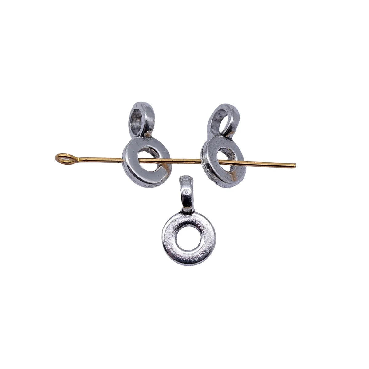 13x8x1.9mm 0.66g Antique Silver Zinc Alloy Three Hole Bail Pendant Connector for DIY Jewelry Making