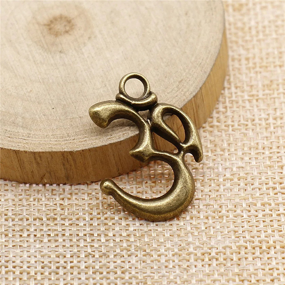 28x22mm 2.1g Multicolor Zinc Alloy OM Charm Pendant for DIY Necklace Bracelet Making