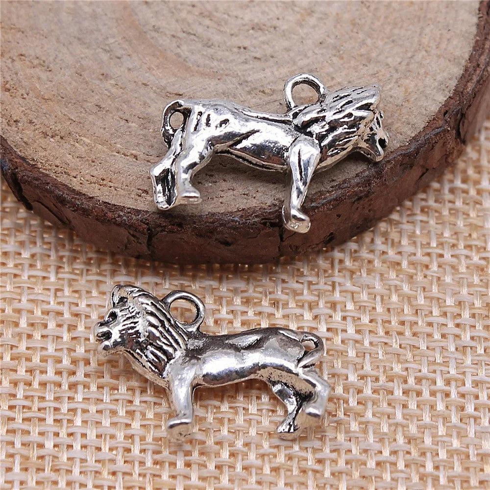 23x15mm 3.4g Multicolor Zinc Alloy Lion Charm Pendant for DIY Bracelet Necklace Jewelry Making