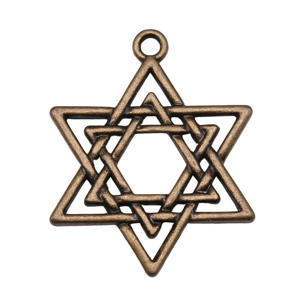 33x26mm 2.9g Multicolor Zinc Alloy Hexagram Star Charm Pendant for DIY Necklace Bracelet Making