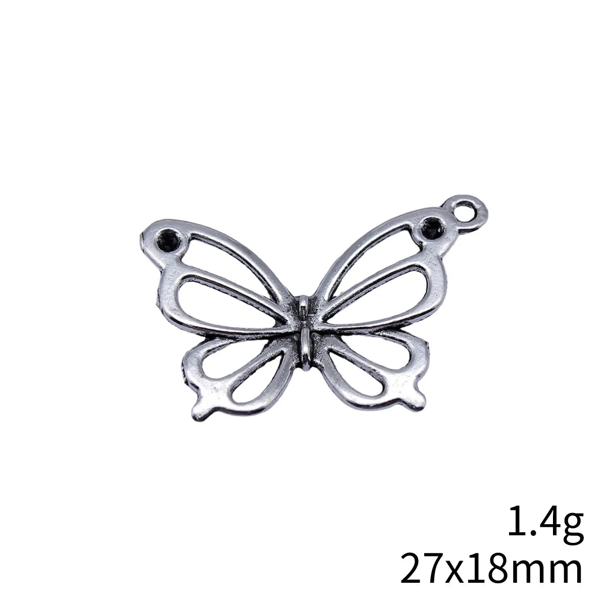 27x18mm 1.4g Antique Silver Zinc Alloy Butterfly Charm Pendant for DIY Necklace Bracelet Jewelry Making