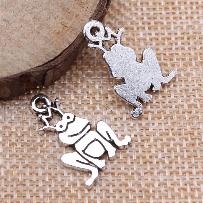 22x14mm 1.6g Antique Silver Zinc Alloy Frog Prince Charm Pendant for Bracelet Necklace DIY Jewelry
