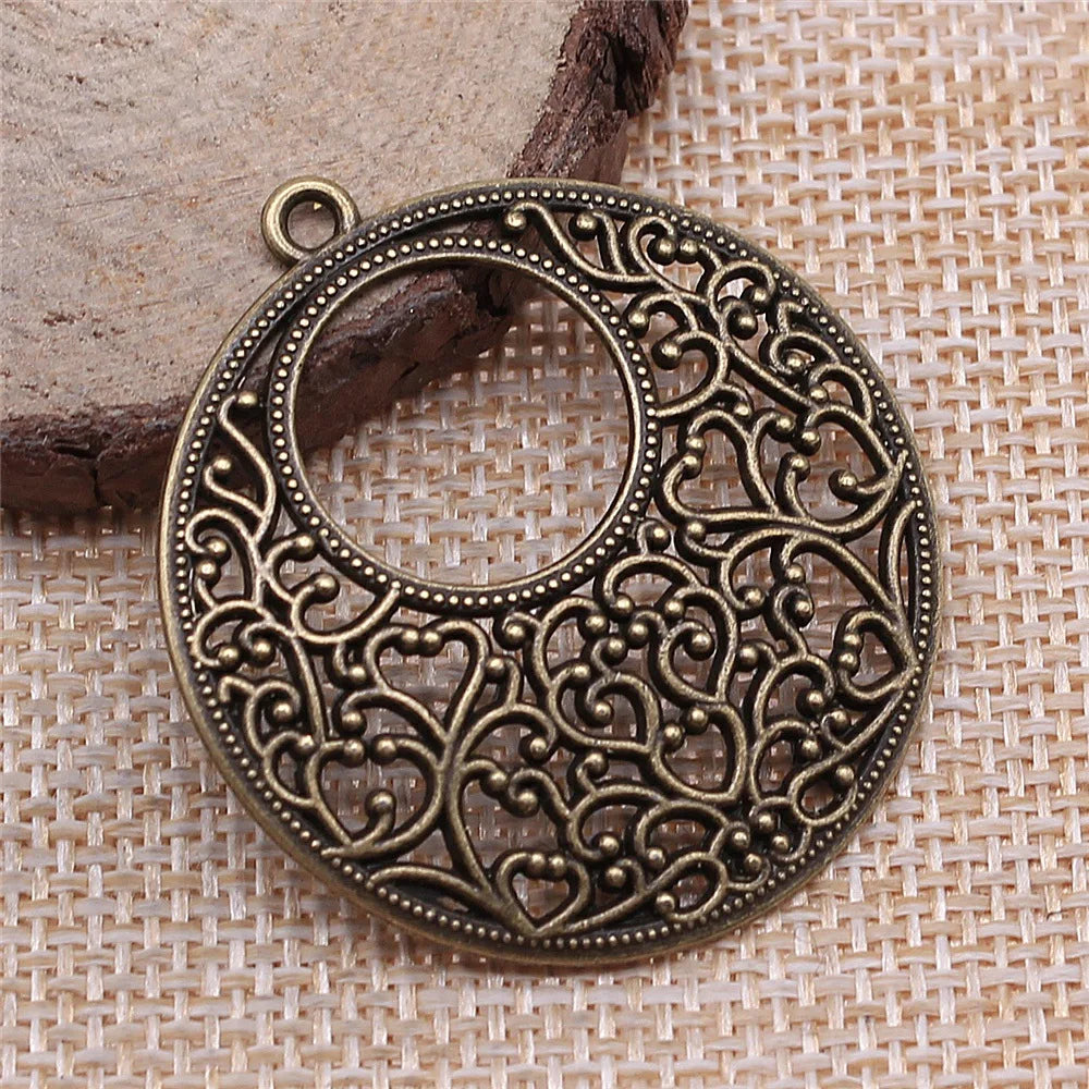 41x38mm 3.9g Multicolor Zinc Alloy Hollow Floral Earring Connector Charms for DIY Earrings