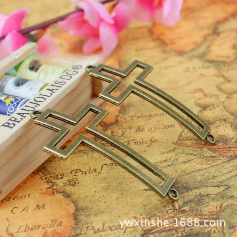 51x26MM Antique Silver Zinc Alloy Cross Charm Pendant for DIY Necklace Bracelet Jewelry Making