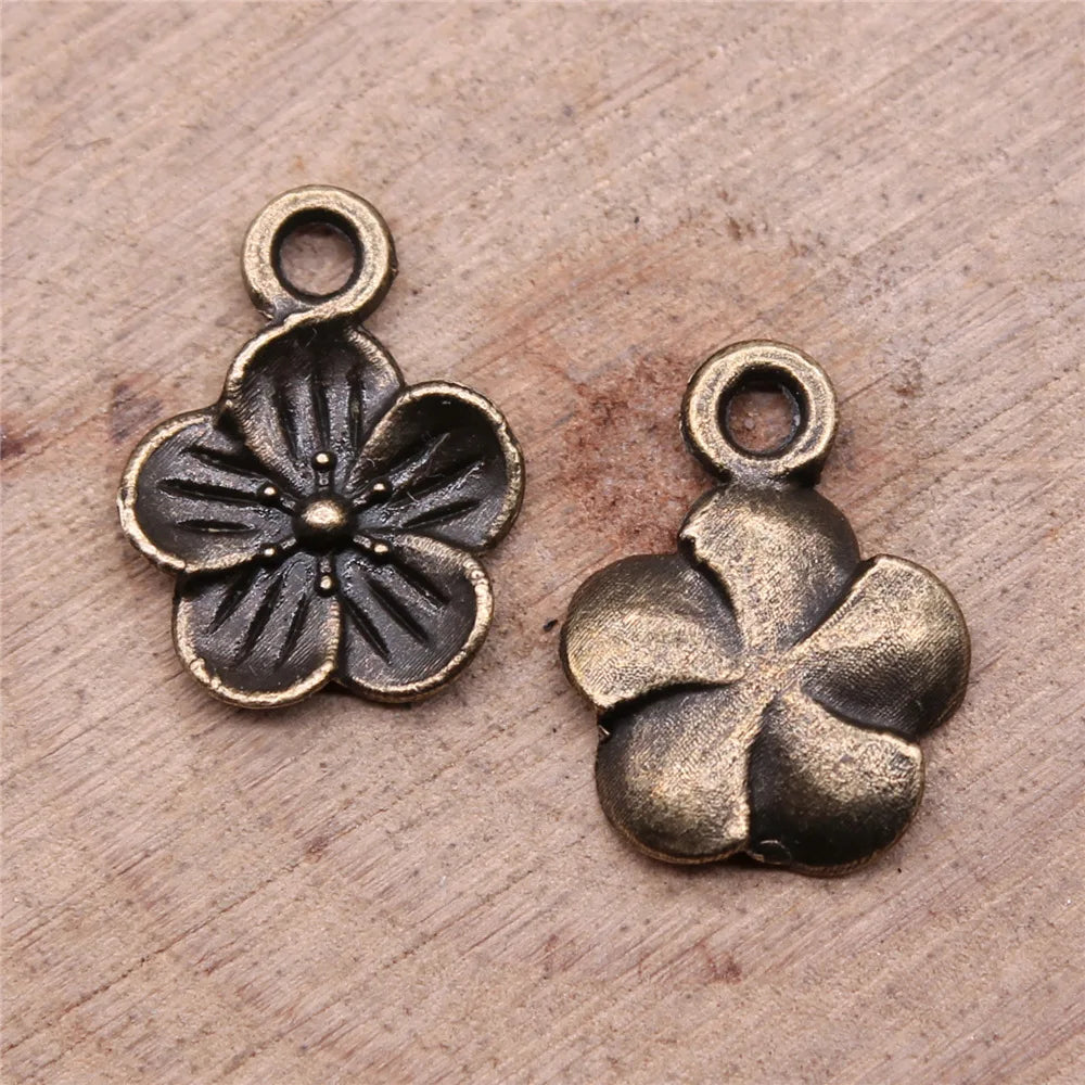 11x15mm 0.5g Multicolor Zinc Alloy Flower charm pendant for DIY necklace bracelet making