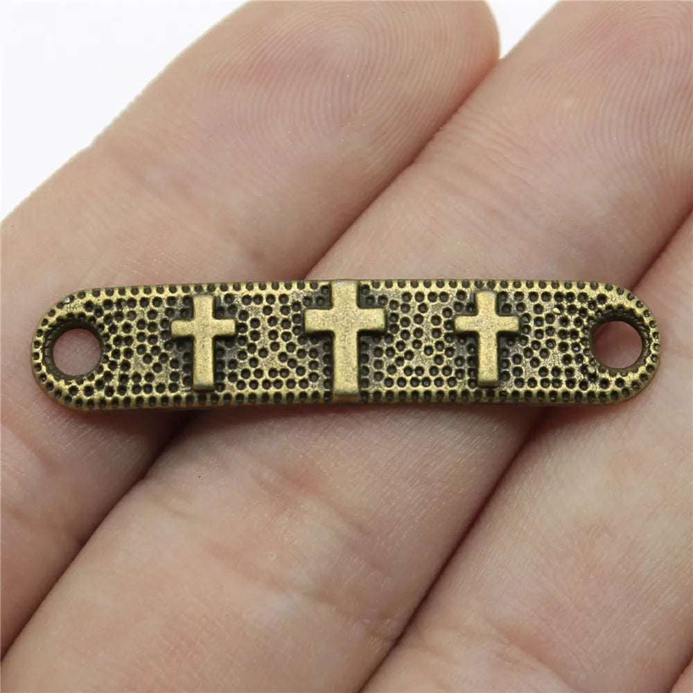 39x8mm 2.2g Multicolor Zinc Alloy Cross Connector Charm for DIY Bracelet Necklace Jewelry Making