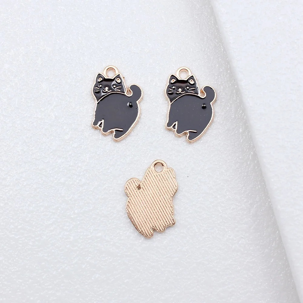 17x14mm 1.4g Zinc Alloy Cute Cat Charm Pendant for DIY Necklace Bracelet Jewelry Making