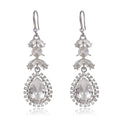 Luxury Teardrop Crystal Rhinestone Alloy Dangle Earrings For Women Vintage Bridal Wedding Party Jewelry