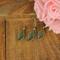16x6MM Antique Silver Zinc Alloy Leaf Charm Pendant for DIY Necklace Bracelet Jewelry Making
