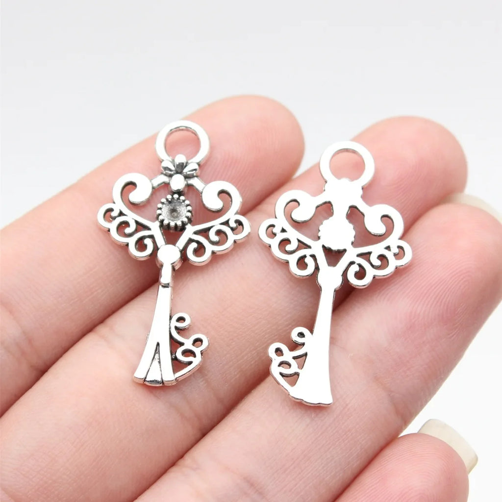 33x18mm 1.4g Multicolor Zinc Alloy Heart Key Charm Pendant for Necklace Bracelet DIY Jewelry Making