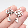 33x18mm 1.4g Multicolor Zinc Alloy Heart Key Charm Pendant for Necklace Bracelet DIY Jewelry Making