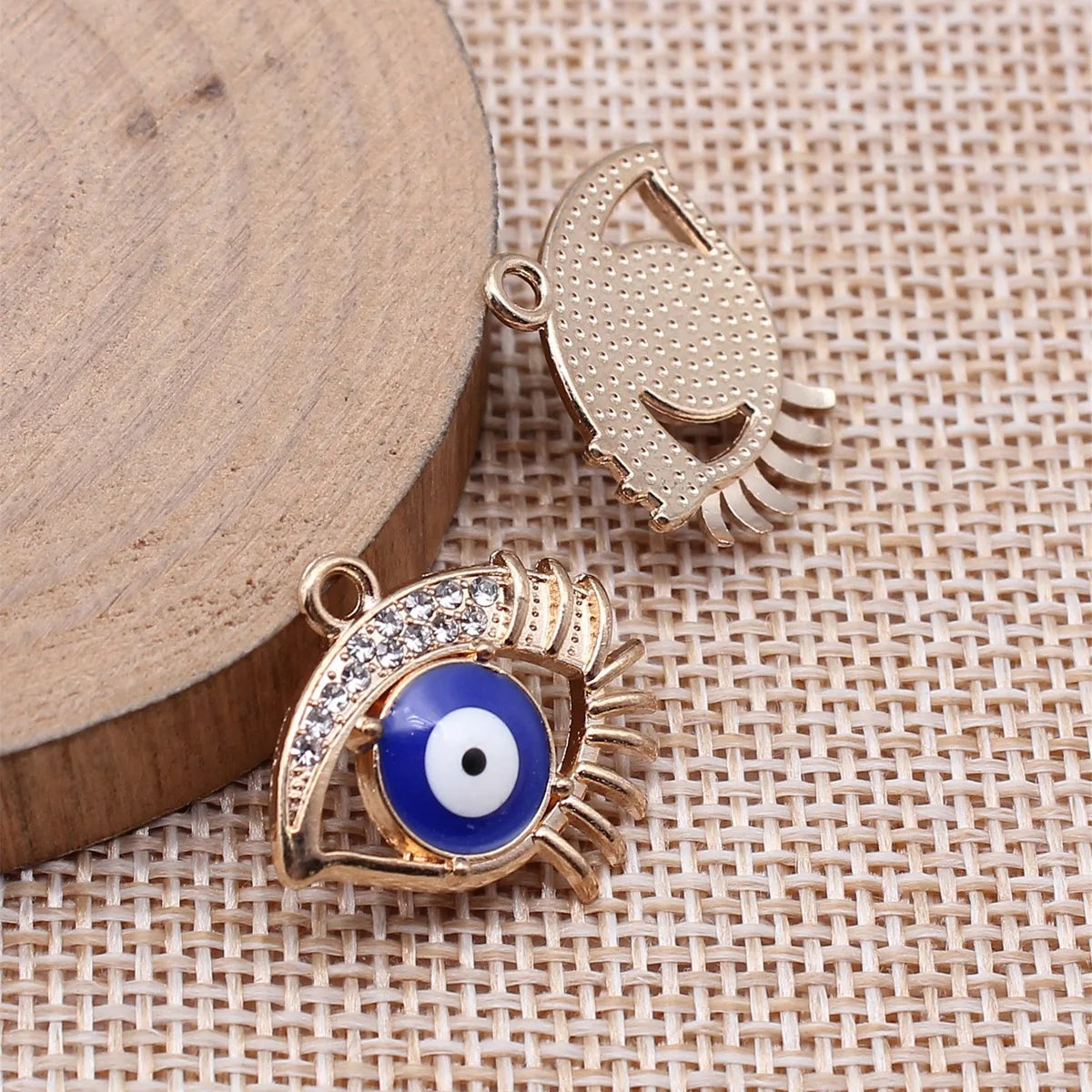 22x21mm 1.8g KC Gold Zinc Alloy Evil Eye Charm Pendant for DIY Necklace Bracelet Jewelry Making