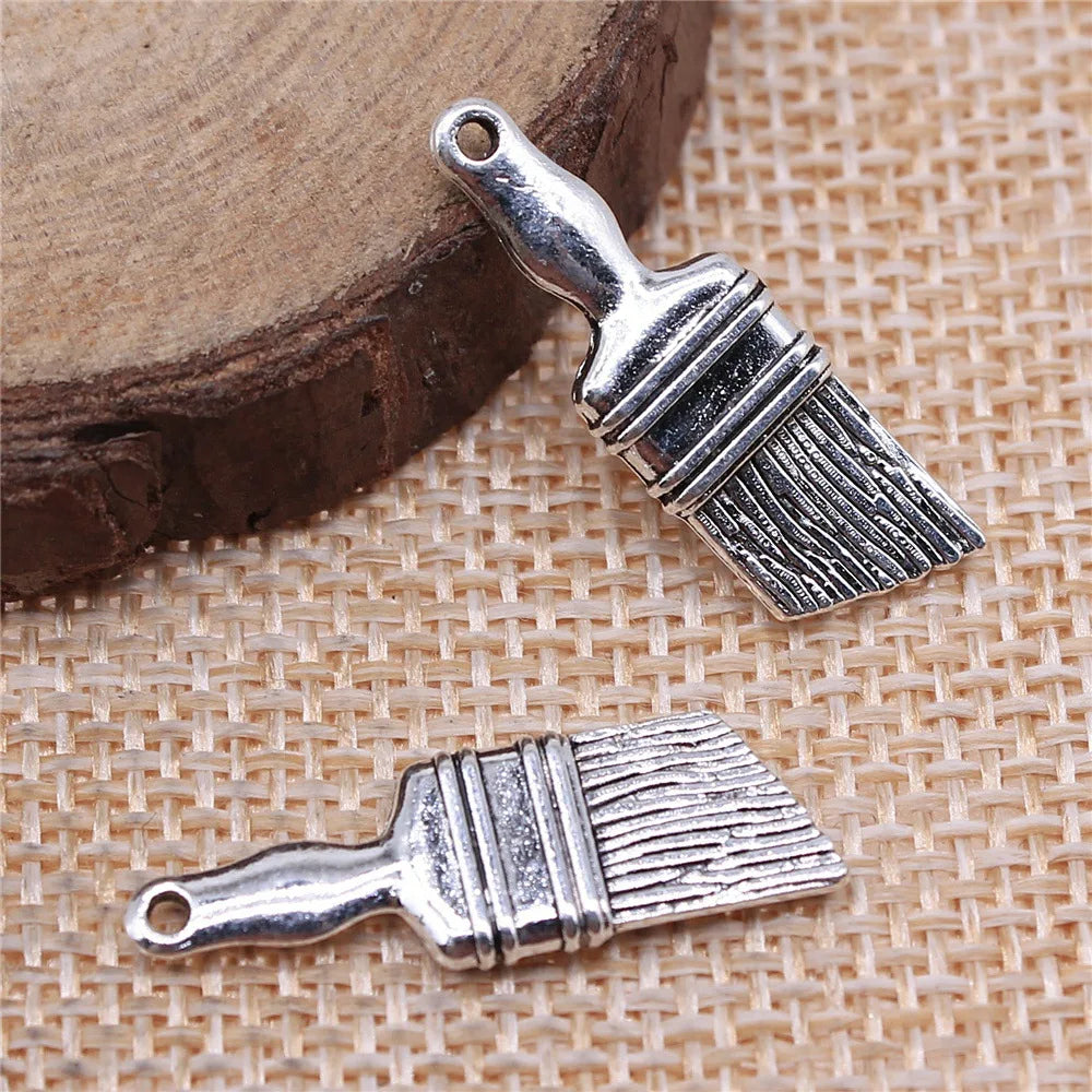 27x9mm 1.7g Multicolor Zinc Alloy Brush Charm Pendant for DIY Bracelet Necklace Jewelry Making