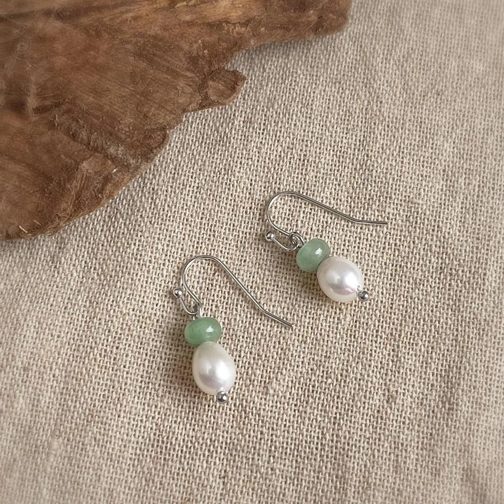 Natural Freshwater Pearl Teardrop Drop Earrings Handmade Vintage Palace Style Jewelry