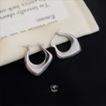 Silver Tone Copper Irregular Geometric Drop Earrings Minimalist Sweet Cool Ear Jewelry