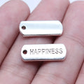 8x21mm 2g Antique Silver Zinc Alloy HAPPINESS Tag Charm Pendant for Necklace Bracelet DIY