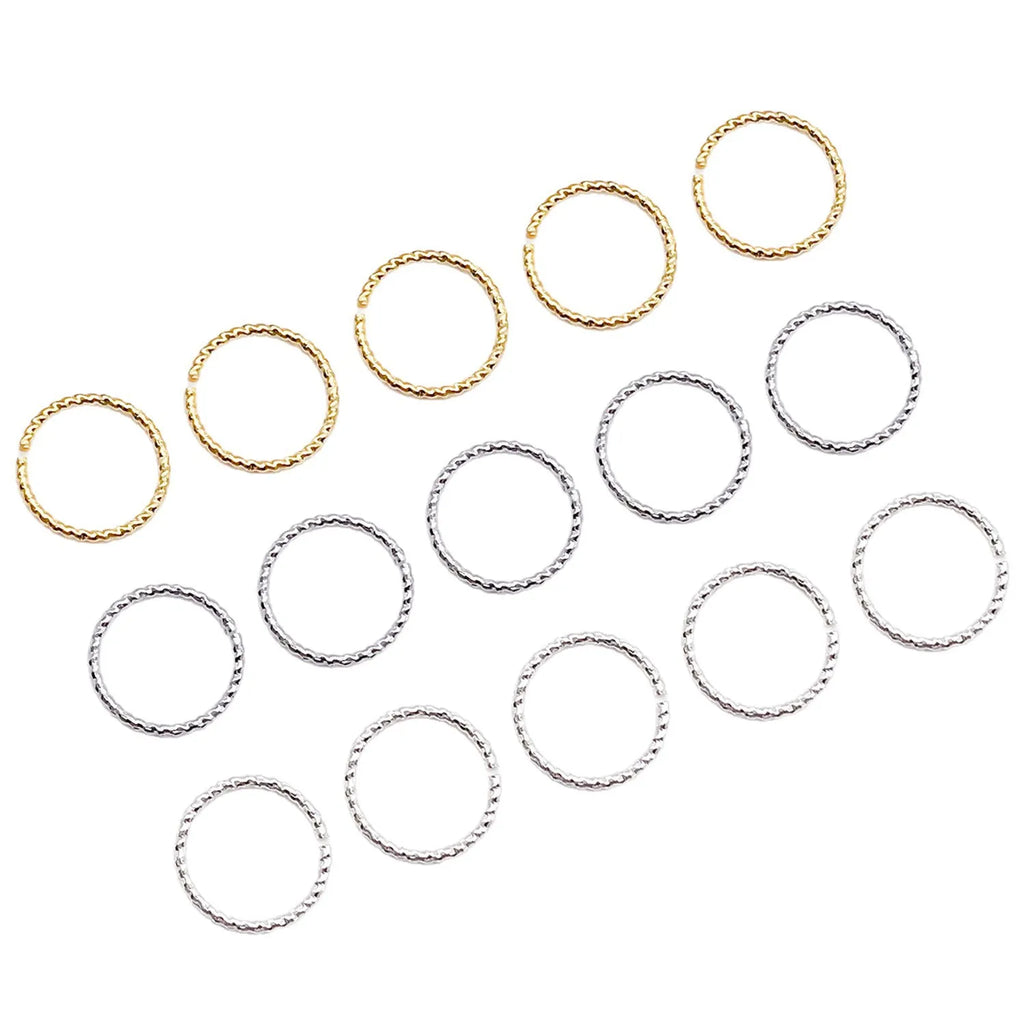 18K Gold Plated Copper Open Twisted Ring Connector Charms for DIY Bracelets Necklaces