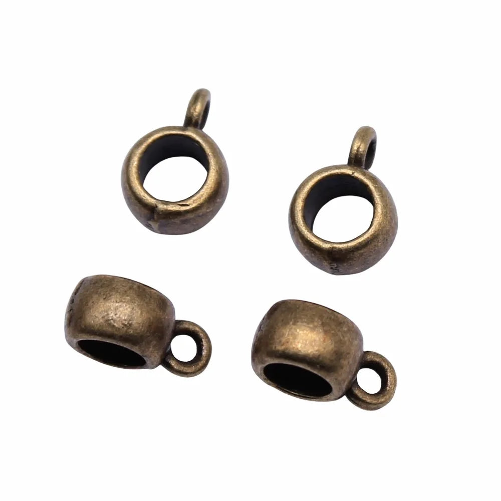 6x8x3.7mm 0.4g Multicolor Zinc Alloy Smooth Pendant Bails Connector Charms for DIY Jewelry Making