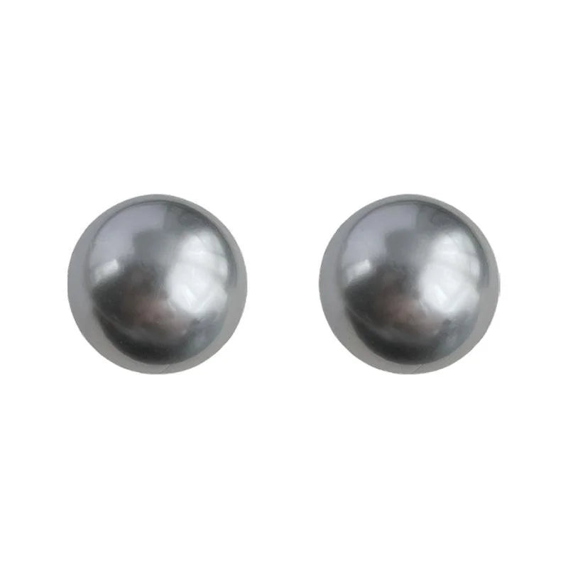 High Luster Tahitian Black Pearl Stud Earrings Geometric Luxury Commuter Jewelry For Women