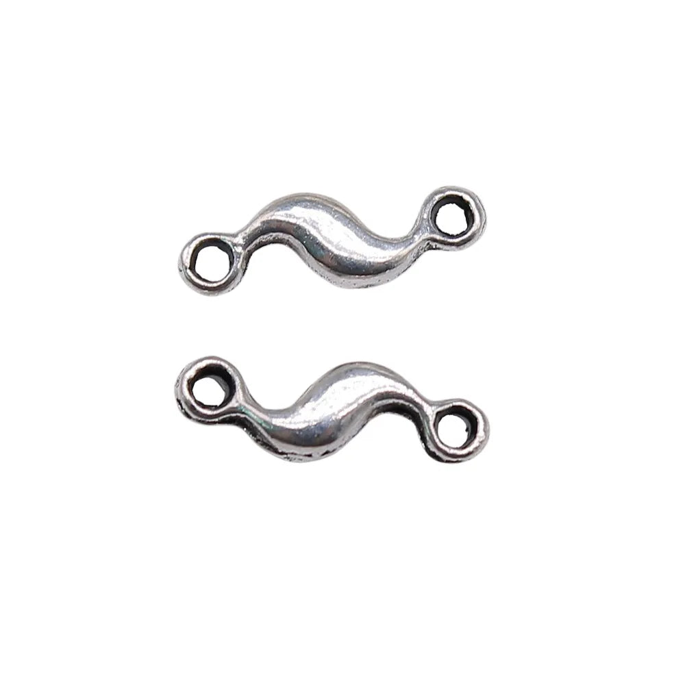 11x3mm 0.24g Multicolor Zinc Alloy Twisted Teardrop Connector Charm for DIY Necklace Bracelet Making