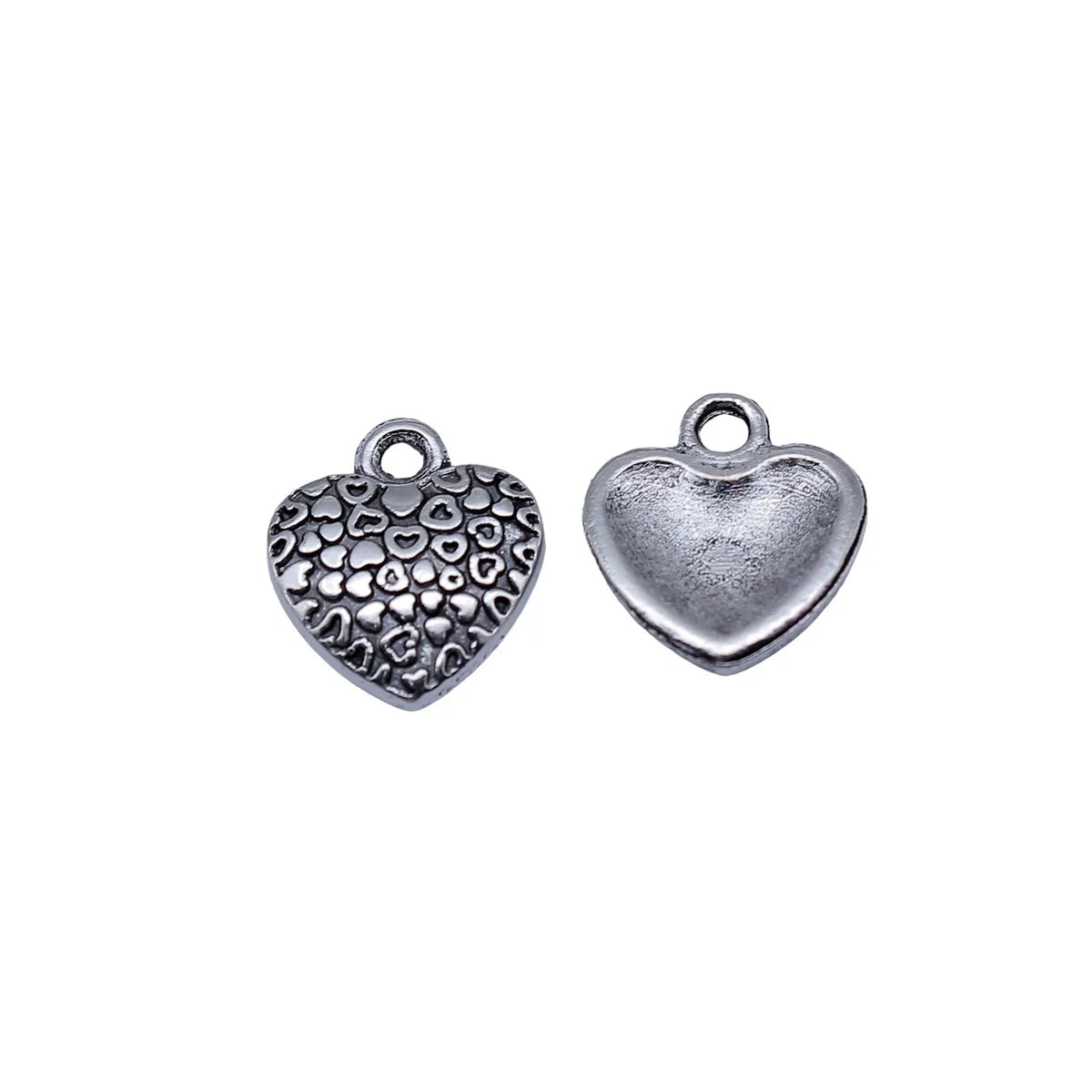 15x13mm 1.2g Antique Silver Zinc Alloy Heart Charm Pendant for DIY Necklace Bracelet Jewelry Making