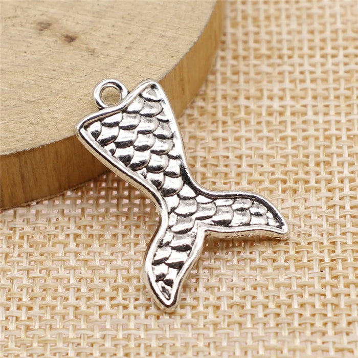 19x27mm 1.6g Multicolor Zinc Alloy Mermaid Tail Charm Pendant for DIY Necklace Bracelet Making