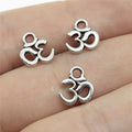 10x10mm 0.3g Antique Silver Zinc Alloy OM Symbol Charm Pendant for DIY Yoga Jewelry Making