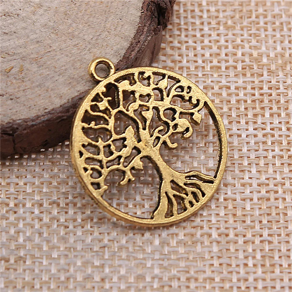 25x25mm 2.5g Multicolor Zinc Alloy Tree of Life charm pendant for DIY necklace bracelet making