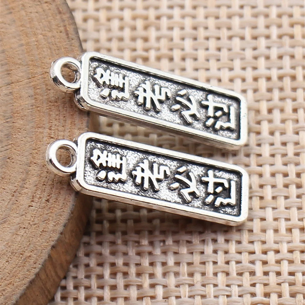23x6.8x1.8mm 1.2g Antique Silver Zinc Alloy Pass Every Exam Text Charm Pendant for DIY Jewelry Making