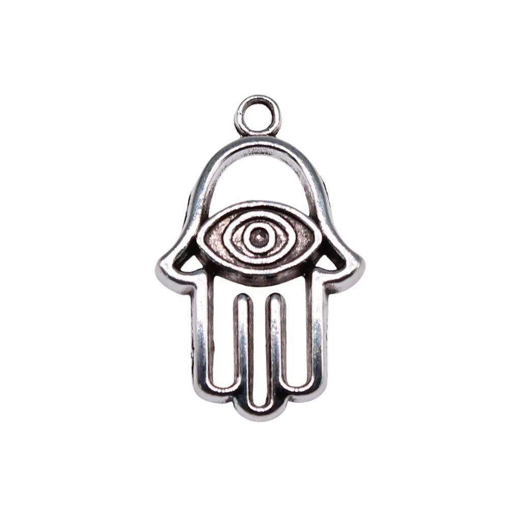24x15mm 1.97g Antique silver zinc alloy Eye Hand charm pendant for DIY bracelet necklace making