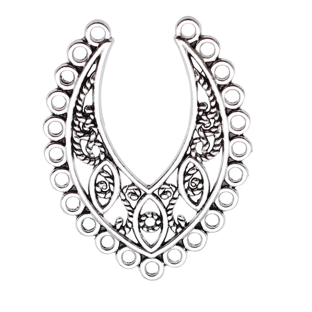 39x31mm 3.3g Antique Silver Zinc Alloy Earring Connector Charm for DIY Dangle Earring Jewelry Making
