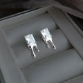 Geometric Sugar Cube Zircon Copper Stud Earrings Liquid Lava Waterdrop Sweet Cool Minimalist Jewelry