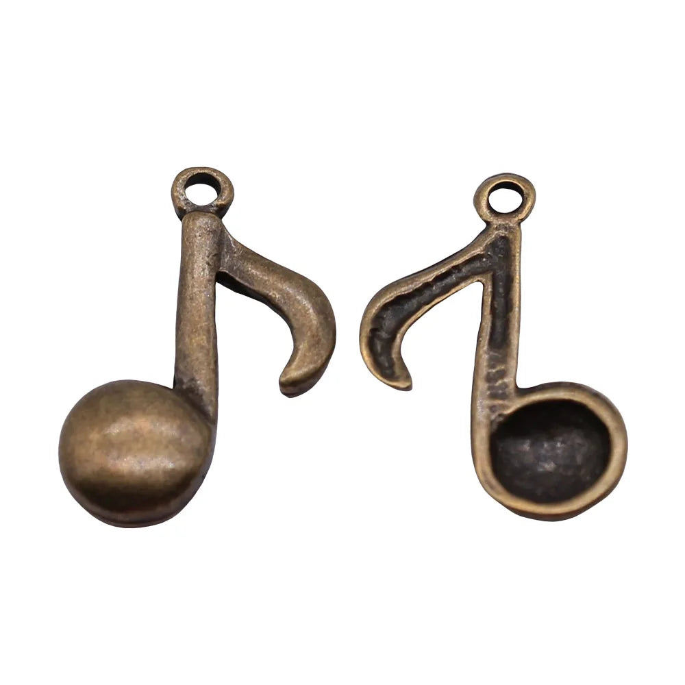 22x17mm 1.7g Multicolor Zinc Alloy Music Note Charm Pendant for Music Bracelet Necklace Making
