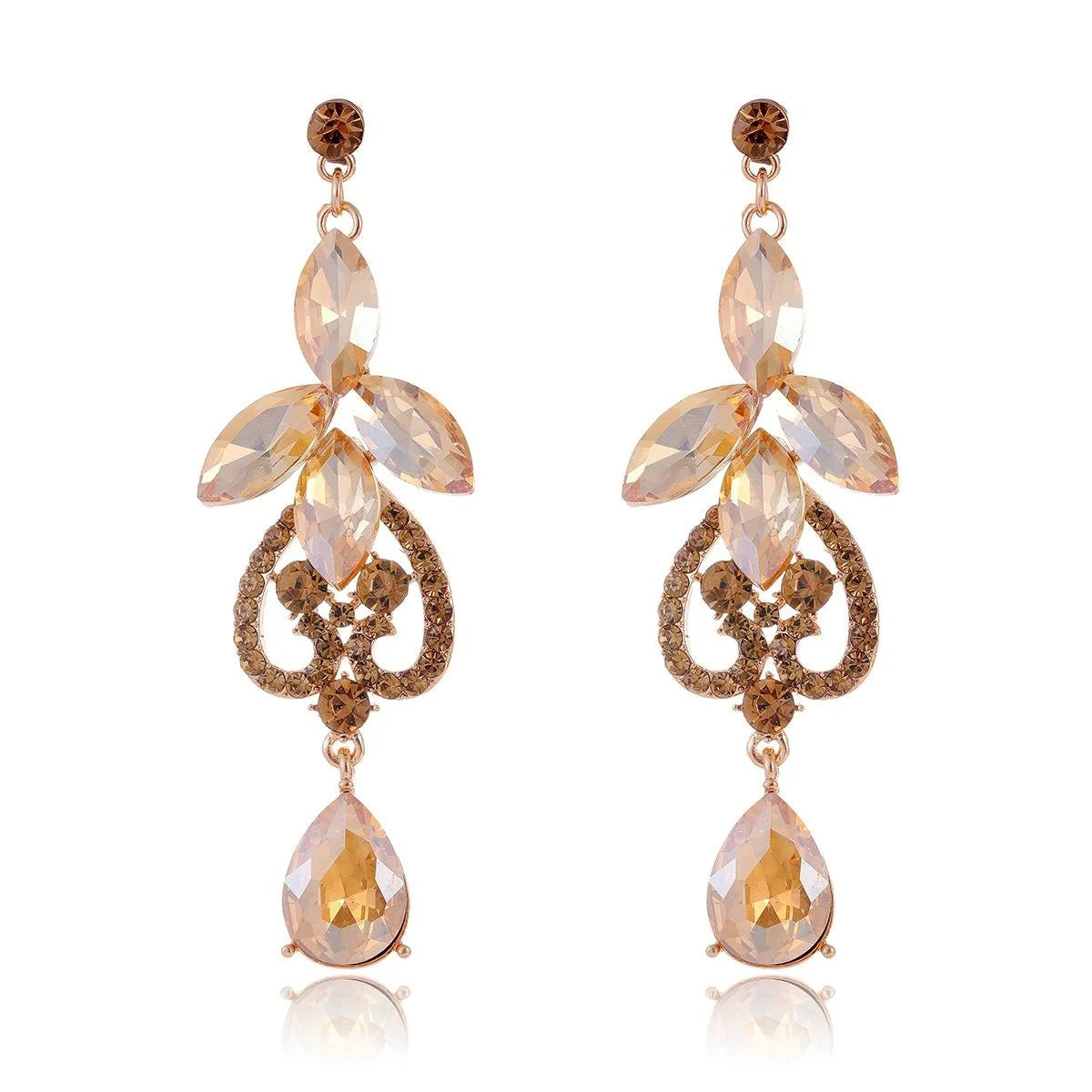 Luxury Crystal Rhinestone Drop Earrings For Women, Elegant Bridal Wedding Banquet Party Dress Jewelry
