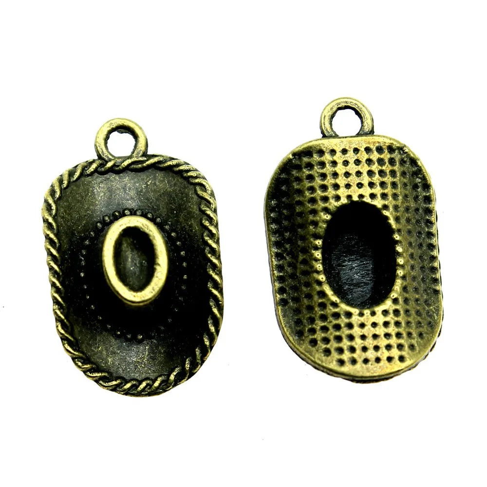 23x13mm 1.9g Multicolor Zinc Alloy Cowboy Hat Charm Pendant for Western Theme DIY Jewelry Making