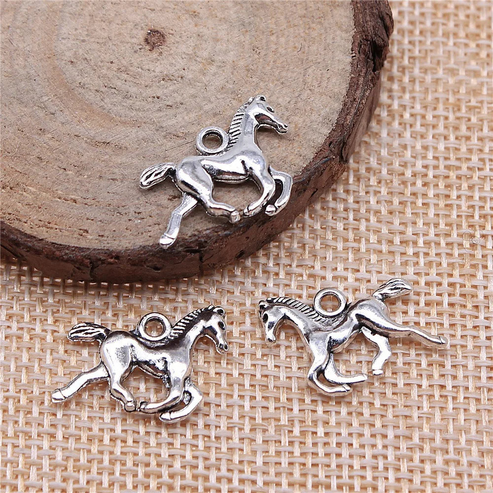 18x13mm 1.3g Multicolor Zinc Alloy Running Horse charm pendant for necklace bracelet DIY jewelry making